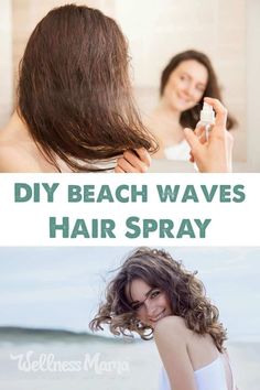 Super easy hair spray recipe for an all natural texturizing hair spray that costs less than a dollar to make and gives hair volume and waves. Diy Beach Waves Hair, Diy Beach Waves, Texturizing Hair, Natural Hair Spray, Beach Waves Hair