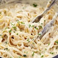 a close up of a plate of food with noodles and parmesan cheese on it