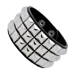 Silver Triple Row Checkered Studded Leather Bracelet-New Ready for shipment!!!     Product Features Material: Leather Approximately Size:9" Long x 1.5" Wide Length Adjustable Size Color: Silver Checkered Studded Leather Bracelet Condition: Brand New in Factory Wrap!! Satisfaction Guaranteed, our feedback speaks for itself!!    If the style you prefer is not listed contact us through the EBay System and we will be happy to list your choose.   Many styles for you to choose (solid color,striped,dotted,starred,grid,multi-color,etc)-Check my ebay store for different styles available.  If the design or color is not listed contact us through the Ebay System and we will get it listed for you!   Please Note: the color may appear slightly different due to different LCD display, hope you can understa Punk Rock Jewelry, Punk Glam, Leather Bangle, Black Leather Bracelet, Goth Jewelry, Cuff Jewelry, I'm With The Band, Emo Outfits, Punk Jewelry