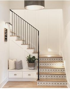 the stairs in this house have been painted white