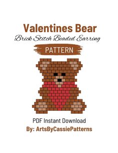 a teddy bear made out of bricks with the words valentines bear on it