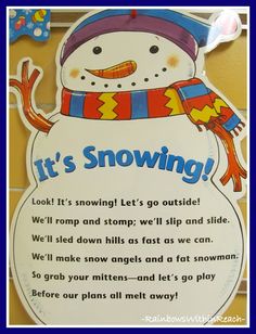 a snowman sign that says it's snowing with an image of a snowman