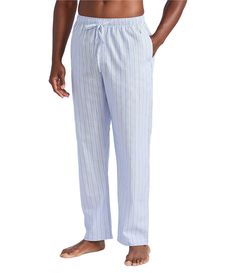 From Polo Ralph Lauren&#x2C; these sleep pants feature: striped patternwoven fabricationelastic waistbutton flyside seam pocketscottonmachine wash/tumble dryImported. Striped Bottoms With Pockets For Daywear, Striped Relaxed Fit Bottoms For Lounging, Cotton Pajama Pants, Pajama Pant, Sleep Pants, Pajama Robe, Cotton Pyjamas, Sleepwear Robe, Mens Pajamas