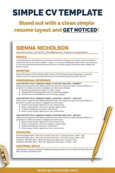 a simple resume template with an orange and yellow color scheme, it is also used to write