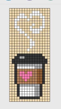 an image of a cross stitch pattern that looks like a coffee cup