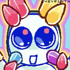 the pixel art is very colorful and cute