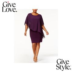 in stock Chiffon Capelet, Chiffon Overlay, Daytime Dresses, Purple Pattern, Plus Size Activewear, Review Dresses, Formal Business, A Plus, Baby Clothes Shops