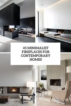 minimalist fireplaces for contemporary homes cover image with text overlaying the top