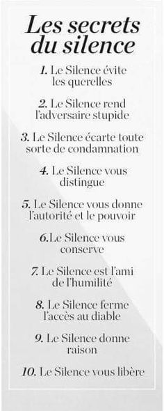 a sign with the words les secrets du silence written in black and white