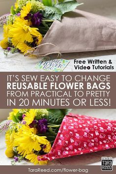 the instructions for how to make flower bags