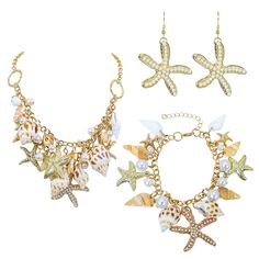 PRICES MAY VARY. New Design Popular Fashion Shell Starfish Pearl Necklace£¬It is good accessory for your holiday to the seaside, then you can enjoy the beach and sunshine. Material: Alloy, Sea Shell, Faux Pearl; Mental color: Golden£»Size:Chain length: 46cm + 5.5 (extended). Note!!! Please refer to the size and model picture to make sure the product size is what you need. Trendy Shell Charm Bracelets, CCB Acrylic Alloy Rhinestone Starfish and Glass Pearl Pendants, with Iron Chains and Brass Lobs Mermaid Tail Necklace, Pearl Collar, Fake Nose Rings, Pearl Necklace Set, Seashell Necklace, Popular Fashion, Shell Necklace, Shell Jewelry, Necklace Choker