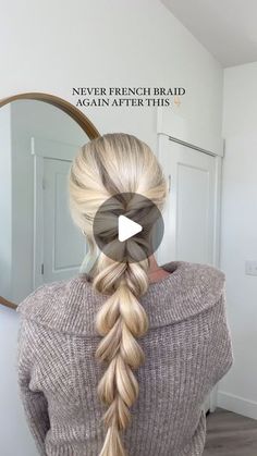 French Braiding, Single Braid, Easy Hairdos, Fall Hair Trends, Hair Tutorials Easy, 10k Views, Hair Videos Tutorials, French Braid