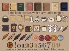 the book folder covers with many color options are available for use in this graphic file