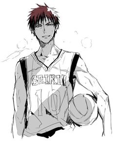 a drawing of a basketball player holding a ball in one hand and wearing a jersey on the other