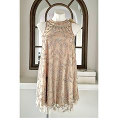 Altar’s State Beaded A-Line Mini Dress Intricate Art Deco Beading Defines This Glamorous Dress. Details: - Size Xs - Color Nude - Style # R1521-31h0-39 - Mesh With Beads And Sequin Embellishments - Roundneck - Sleeveless - Zipper W/ Hook And Eye Closure - Fully Lined - Raw Unfinished Hem New With Tag, Retail $149.95 111 Art Deco Beading, Nude Style, Glamorous Dress, Intricate Art, Deco Beads, Altard State Dresses, Glamorous Dresses, Altar'd State, Dress Details