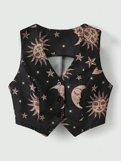 New Goth, Funky Outfits, Women Jackets, Moon Print, Sun And Moon, Looks Style, Dream Clothes