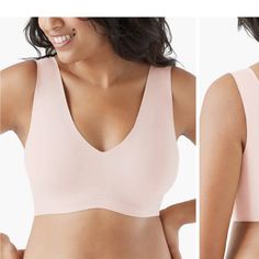 Supersoft Fabric And A Wireless Design Give You The Support You Need In This V-Neck Bralette That Hugs Curves And Disappears Under Clothing. Lined, With Soft Removable Cups 77% Nylon, 23% Elastane Hand Wash, Line Dry Imported Women's Intimates, Bralette, Hand Wash, V Neck, Bra, Fabric, Pink, Women Shopping, Clothes