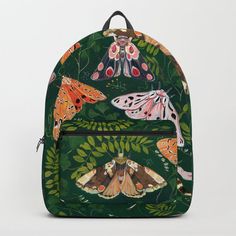 Designing our premium Backpacks is a meticulous process, as Artists have to lay out their artwork on each component. One size fits all men and women, with heavy-duty construction that's able to handle the heavy lifting for all your school and travel needs.       - Standard unisex size: 17.75" (H) x 12.25" (W) x 5.75" (D)    - Crafted with durable spun poly fabric for high print quality    - Interior pocket fits up to 15" laptop    - Padded nylon back and bottom    - Adjustable shoulder straps Artsy Backpack, Whimsigoth Backpack, Funky Backpacks, Animal Design School Backpack, Insect Backpack, Multicolor Cat Design Backpack, Painting Backpack, Moth Blankets, Butterfly Backpack