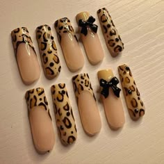 Cheetah Print Nails Y2k, 2010 Nails, Leopard Print Acrylic Nails, Leapord Nails Acrylic, Leopard Nails Designs, Animal Print Uñas, Cute Nail Acrylic, Nails Design Long, Leopard Print Nail Designs