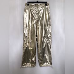 Fashion Nova, Size: L, Gold Metallic Cargo Joggers, High Rise, Toggles T Hem, Side Pockets, Large Cargo Pockets, 100% Polyester, Hand Wash, Nwt Matching Sweat Set, Sweats Set, Camo Jogger Pants, Velour Tracksuit, Leather Joggers, Grey Sweats, Blue Joggers, Fashion Nova Pants, 60 Fashion