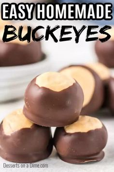 easy homemade buckeyes recipe made with chocolate and peanut butter