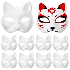 PRICES MAY VARY. 15 Pcs Cat Mask DIY Paintable Blank Masks Halloween White Cat Masks for Party Favors Masquerade Prop Cosplay This cat mask includes 15 blank masks. The size of the Halloween cat mask is about 7.07 X 6.68 inch. Good size and sufficient quantity. The masquerade mask is small in size, light in weight, comfortable to wear and easy to carry. Meanwhile, blank white mask is suitable for DIY painting on it with your imagination to DIY the mask as you. Halloween Cat Mask is the perfect p Mascara Papel Mache, Paper Mask Diy, Cat Masquerade Mask, Cat Mask Diy, Diy Halloween Masks, Cat Masks, Blank Mask, Animal Dress Up, Paper Cat