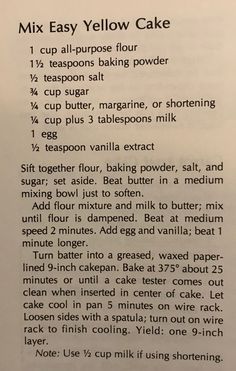 a recipe for making cake mix easy yellow cake