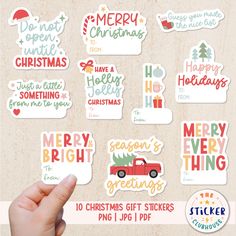 christmas gift stickers for the holiday season