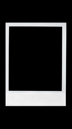 an empty white square frame on a black background