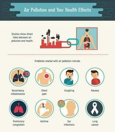 an info poster showing the effects of air pollution and how to use it for health care