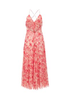 Philosophy women's dress by Lorenzo Serafini, in tulle with all-over floral print with a degradé watercolor effect in shades of pink and white, thin crossover straps on back, sleeveless, V-neck, side zip closure, tulle lining, regular fit. Composition: 100% Polyestere Lorenzo Serafini, Shades Of Pink, Tulle Dress, Pink And White, Crossover, Side Zip, Philosophy, Women's Dress, Floral Print