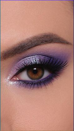 How to grow eyebrows and eyelashes Colourful Eye Makeup Brown Eyes, Purple Eyeshadow Witch Makeup, Hazel Eyes Purple Eyeshadow, Purple Eyeshadow For Hooded Eyes, Fall Eyeshadow Looks For Blue Eyes, Colourful Eye Shadow, Makeup Looks With Purple Dress, Feyre Makeup, Purple Bridesmaid Makeup