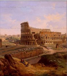 an old painting of the colossion in rome