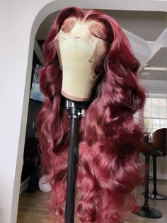 Wigs With Red Highlights Black Women, Color Wigs, Hair Wigs For Women, Burgundy Hair, Colored Wigs, Body Wave Wig, Salon Hair