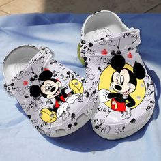 Customized Disney Mickey Mouse Red Clogs For Kids & Adults - Design by Crocodile Casual Mickey Mouse Clogs With Round Toe, Mickey Shoes, Red Clogs, Friends Tv Series, Power Rangers Dino, Disney Shoes, Mickey And Minnie, Friends Tv, Disney Mickey Mouse