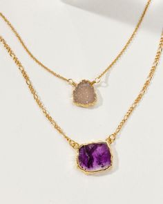 Lavender Fields Layered Necklace – Luna Norte Druzy Quartz, Lavender Fields, Waist Chain, Layered Necklace, Bracelet Sizes, Layered Necklaces, Druzy, Perfect Pair, Fitness Fashion