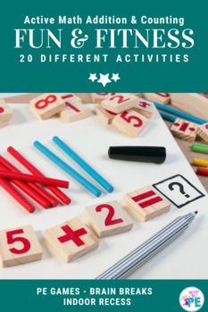 an activity book for children to learn numbers and letters with wooden blocks, pencils and markers