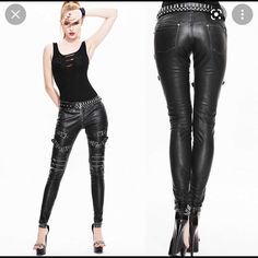 Brand New Pu Leather Pants For Women Size Xl. See Last Picture For Measurements. Hunter Green Pants, Leather Pants For Women, Equestrian Pants, Zara Fall, Pants With Belt, Diabolik, Velvet Pants, Lululemon Women, Stretch Leggings