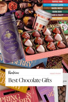 the best chocolate gifts are on display for everyone to see in their store or at home