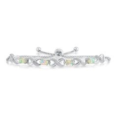 This Cubic Zirconia Opal adjustable bracelet is perfect for everyday wear or for any special occasion. Made in Solid Sterling Silver and plated with an anti-tarnish coating, so you can be sure this bracelet will last you many years. Size: 7 - 9 inches.  Gender: unisex.  Age Group: adult. 925 Jewelry, Adjustable Bracelet, Infinity Bracelet, Womens Bracelets, Womens Watches, Women Men, Cubic Zirconia, Age Group, Jewelry Watches