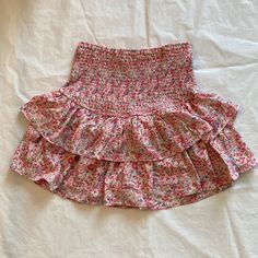 This Skort Is Brand New And Never Been Worn! High Waisted Elastic Band With Shorts. Size Medium Floral Pattern Any Questions Please Ask! Purple Floral Print Bottoms For Day Out, Frilly Shorts, Wrap Skort, Pink Mini Skirt, White Mini Skirt, Purple Fashion, Skorts, Fit Inspo, Elastic Band