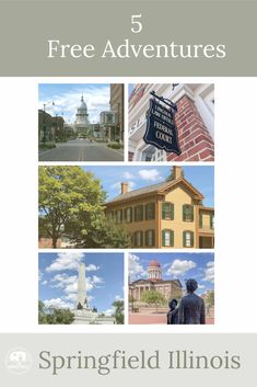 the front cover of a book with pictures of buildings and trees