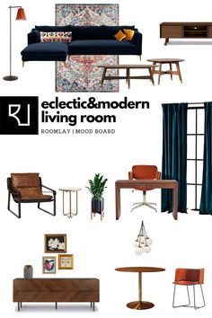 an advertisement for electric and modern living room