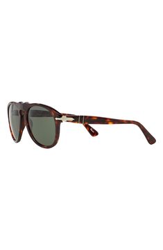 A sleek, refined frame design elevates stylish aviator sunglasses that are handcrafted in Italy from lightweight acetate. 54mm lens width; 20mm bridge width; 140mm temple length 100% UV protection Prescription-compatible Acetate Made in Italy Pilot Sunglasses, Aviator Sunglasses, Frame Design, Havana, Uv Protection, Temple, Bridge, In Italy, Nordstrom