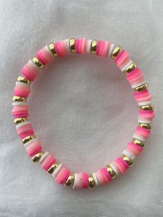 Pink Danish Bracelet Clay Bracelets, Clay Bracelet, Doll Jewelry, Clay Bead, Bracelet Ideas, Bead Bracelets, Pink Bracelet, Orlando Fl, Clay Beads