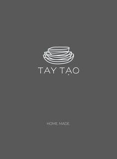 the logo for tay taq, a restaurant that serves food and drinks on plates