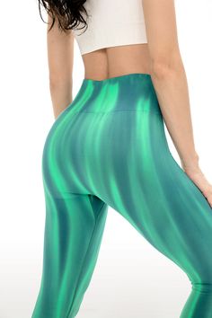 YPL's Green Waterfall Pants feature Italian Seamless weaving craft, a double side stretch high waist, and a three-dimensional cut for a comfortable fit. They are also crafted with an eco-friendly tie-dye process for a fashionable look. Embrace simple elegance with these eco-friendly pants. Versatile Green Stretch Yoga Pants, Versatile Stretch Green Yoga Pants, Green Compressive Full Length Yoga Pants, Versatile Green Yoga Pants, Green High-waist Compressive Leggings, High-waist Compressive Green Leggings, Green High Waist Compressive Leggings, Green Compressive Versatile Leggings, Versatile Green Compressive Leggings