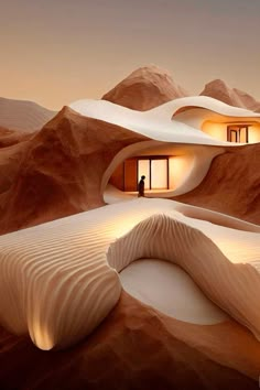 an unusual house in the middle of desert