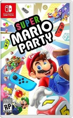 the nintendo wii game super mario party is being held up by someone's hand