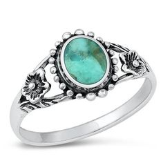 CHOOSE YOUR COLOR Flower Bali Simulated Turquoise Wholesale Ring .925 Sterling Silver Band Blue Cubic Zirconia Female Size 7 All our silver jewelry is crafted from .925 silver also commonly referred to as sterling silver. Sterling silver is the standard for beautiful high-quality silver jewelry and can not be replicated by lower priced silver plated jewelry. It is 92.5% pure silver, mixed with alloys to add strength and durability to stand the test of time. We promise superior service which incl Color Flower, Silver Plated Jewelry, Genuine Turquoise, Sterling Silver Bands, Turquoise Gemstone, Selling Jewelry, Turquoise Jewelry, Pure Silver, Silver Band